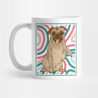 Cute and Colorful Portrait of a Pug Dog // Adorable Pug // Pug Mom G Mug
